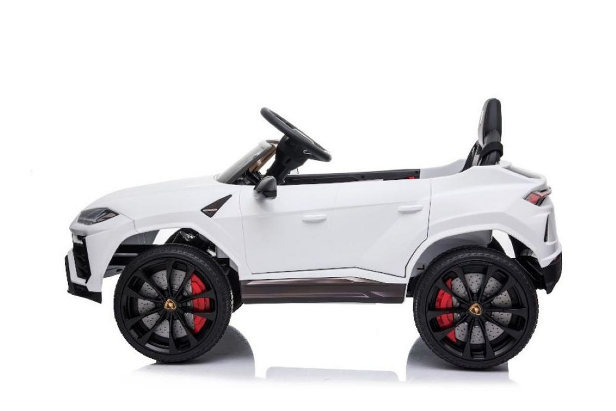 KINDER ELEKTROAUTO Lamborghini Urus weiß EVA-Reifen, Scheinwerfer, Radio, MP3-Anschluss, Kunstledersitz - Weiß, Kunststoff (105/65/52cm) - Es-Toys