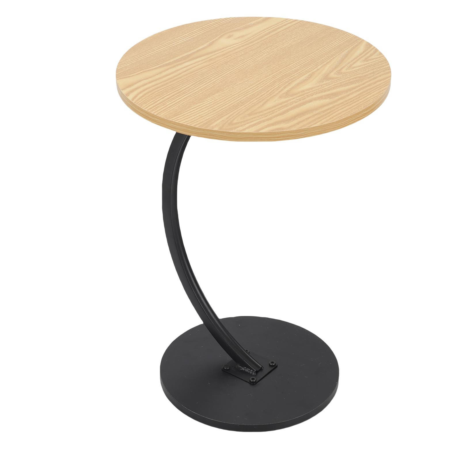 RUNDER Beistelltisch Holzoptik – Kleiner Couchtisch mit Stahlrahmen, stabiler Sofatisch für Wohnzimmer, Schlafzimmer & Balkon - Gelb, Holz (40/30/62cm) - Ej. Life