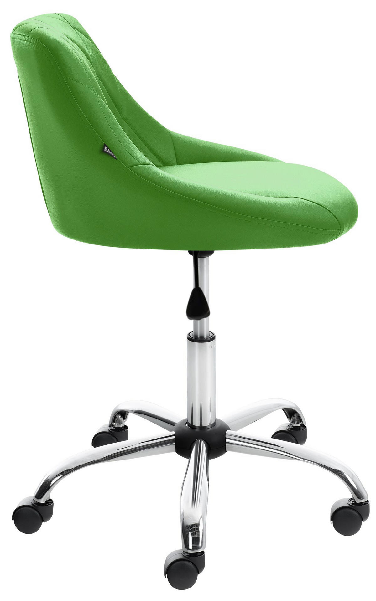 HOCKER Lederlook grün - Chromfarben/Grün, Textil/Metall (47/71/49cm) - CLP