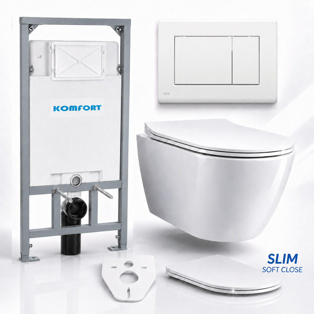 bad land Wc-Set Weiß 53x119.5x48.5 cm