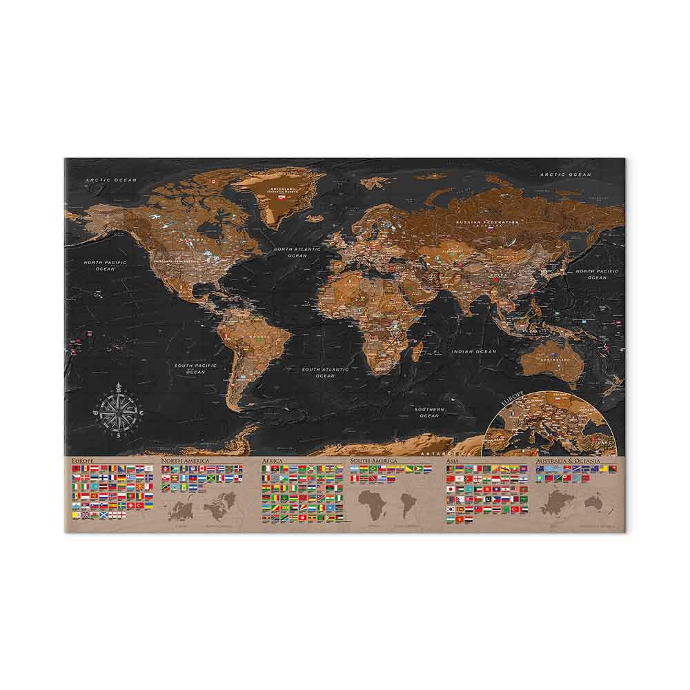 artgeist Pinnwandtafel Braun 90x60 cm