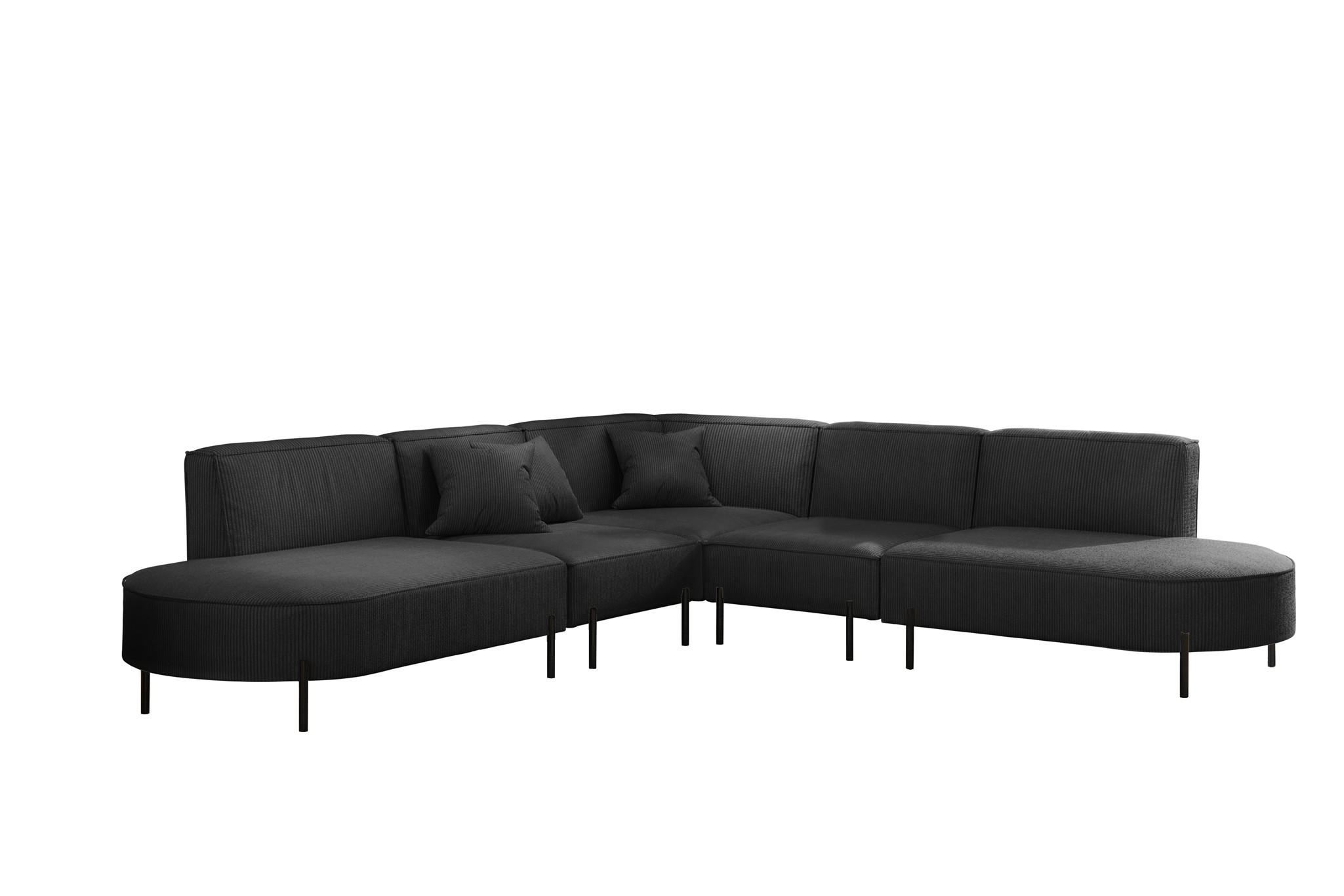 ECKSOFA Valencia - Anthrazit, Holzwerkstoff/Textil (303/303cm) - Fun Möbel