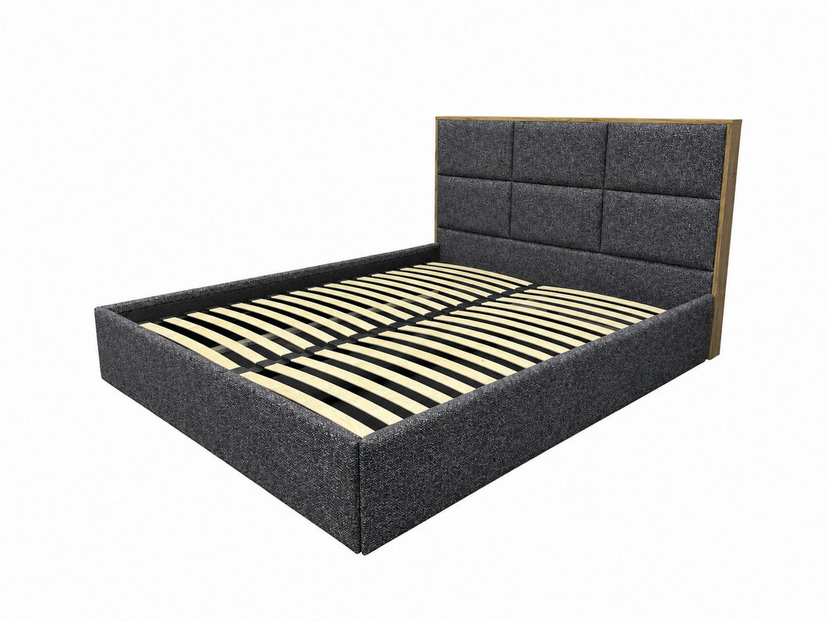 BOXSPRINGBETT LolyT 140x0 cm Pocket H4 24cm Gris Foncé - Dunkelgrau, Textil - KS Home Concept