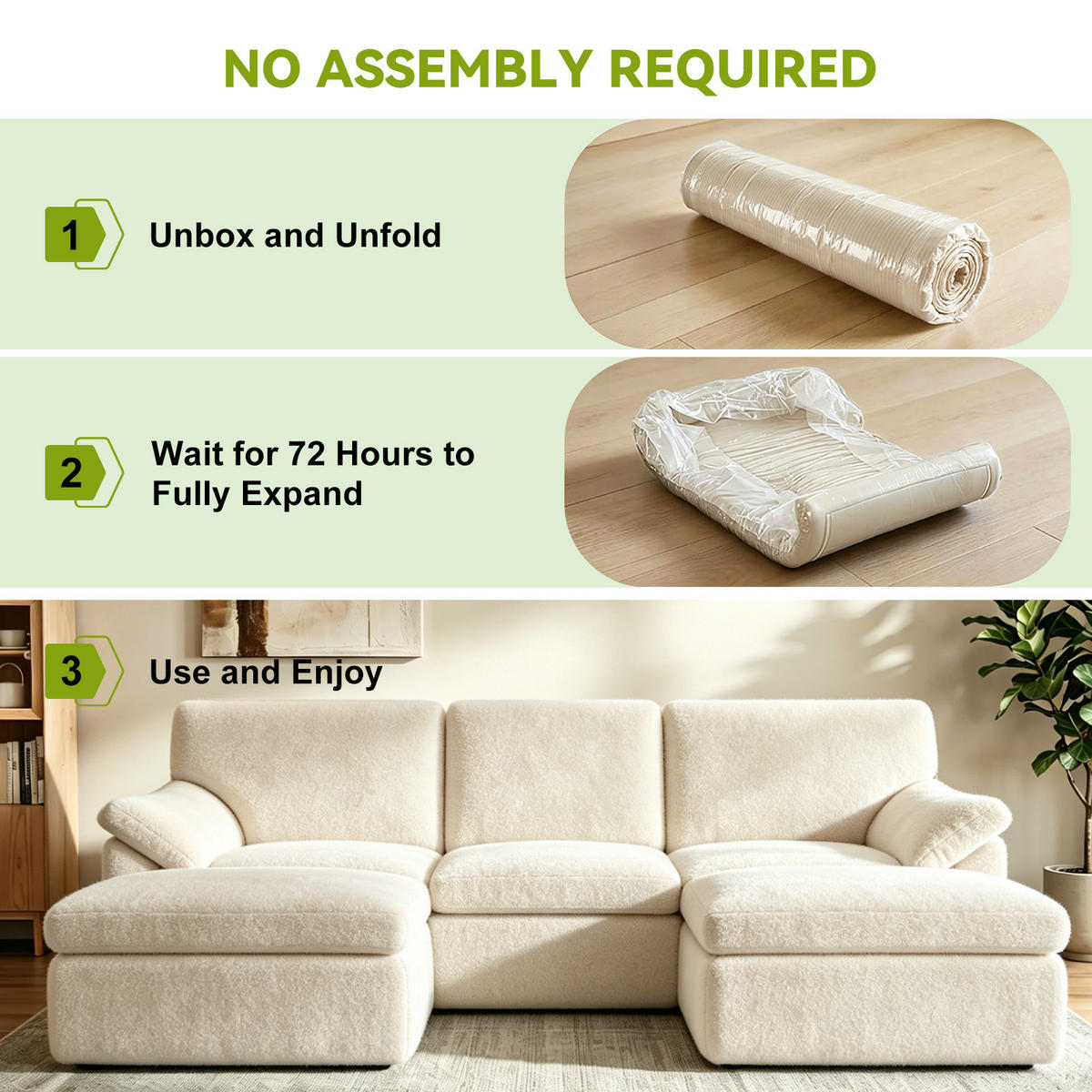 SOFA modular U Form L Form 5 Sitzer Beige - Beige, Metall (142/63/239cm) - Rattantree