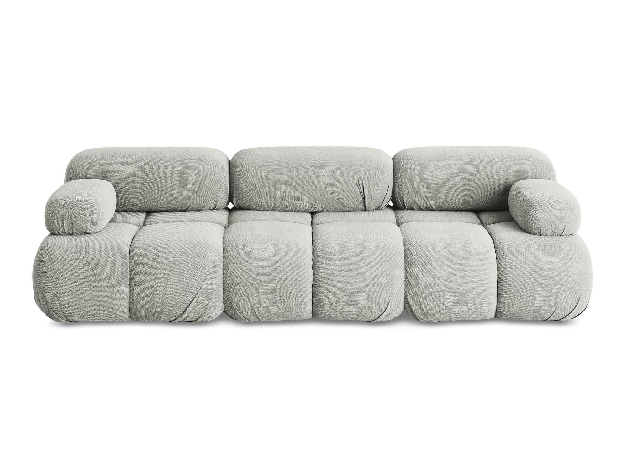 3-SITZER SOFA Chenille Stoff Grau - Hellgrau/Schwarz, Kunststoff/Textil (285/70/96cm) - Makamii