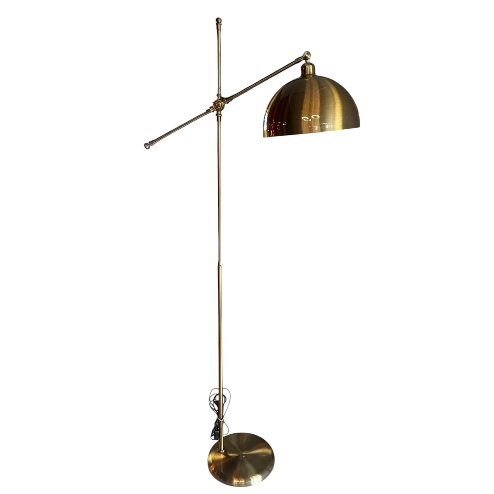 STEHLAMPE Stelan aus Metall mit E27, verstellbarer Lampenschirm - Messingfarben, Metall (37/37/171cm) - Bamyum