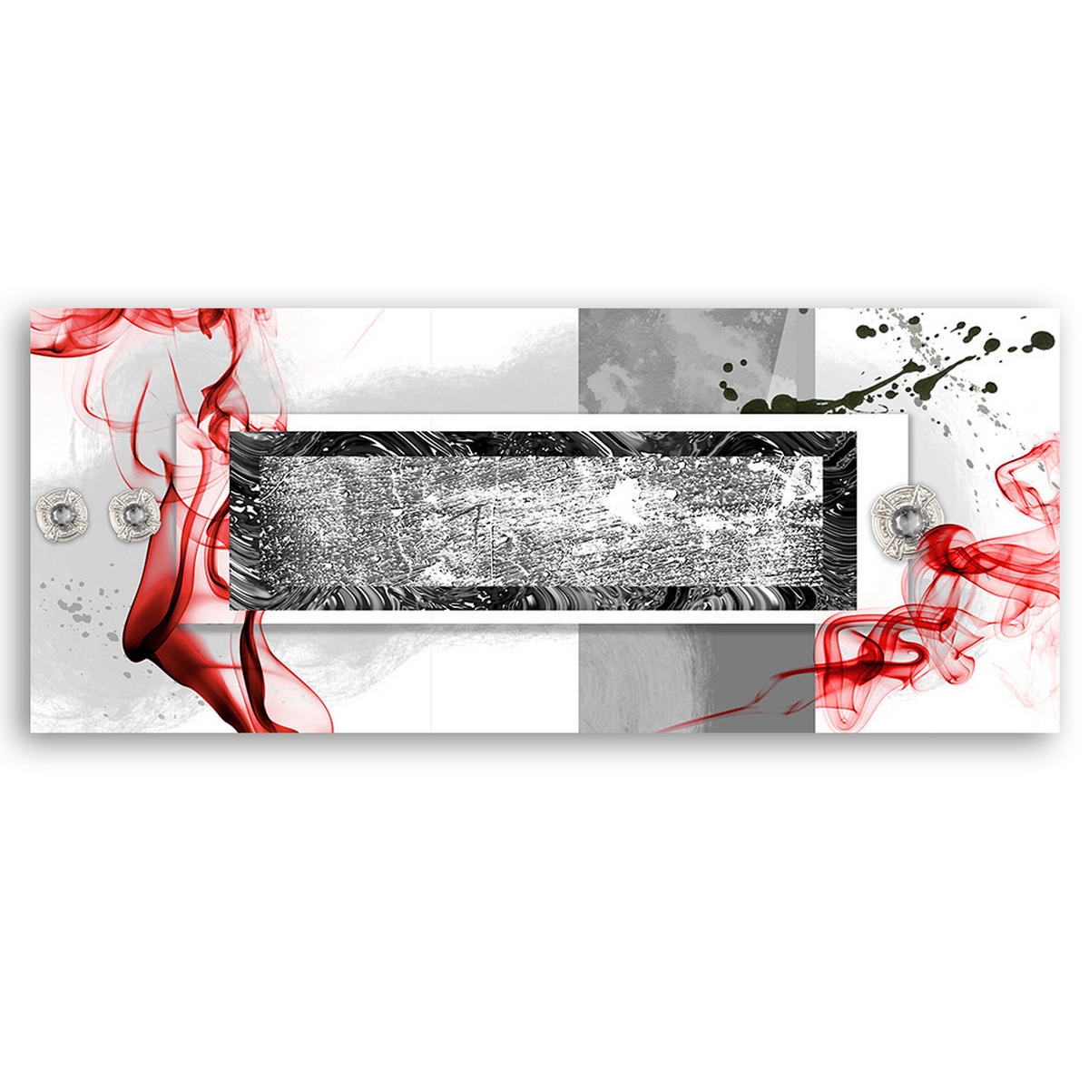 WANDBILD explosion von rot - Grau, Textil (90/30cm) - Feeby