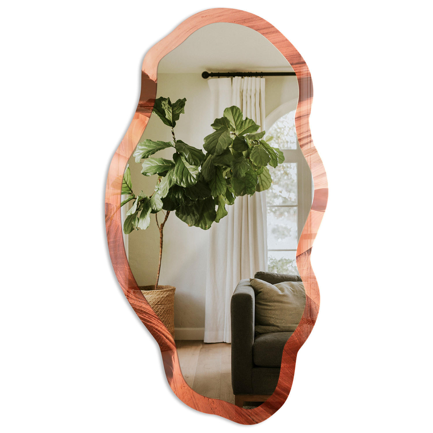 SPIEGEL 90x45 cm asymmetrisch mit Druck - Canyon-Natur - Transparent, Glas (45/90/0.4cm) - TULUP