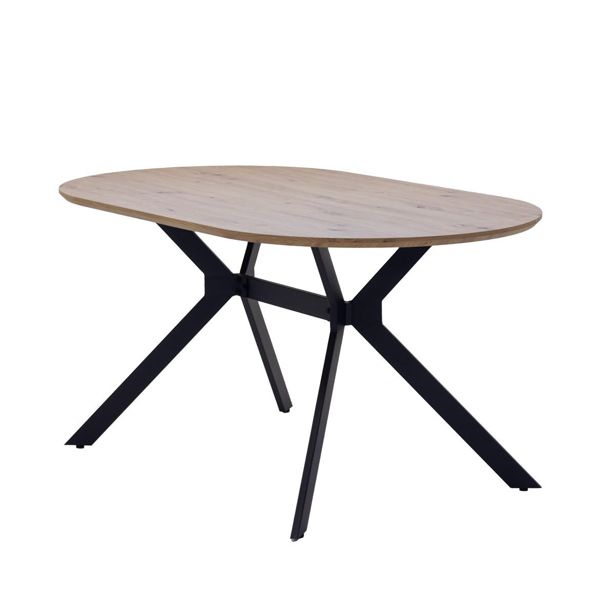 ESSTISCH oval aus Holz 180cm, natürlich - Braun, Metall (180/90/73cm) - Giga Meubel