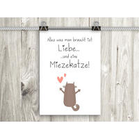 POSTER DIN A4 21x29,7 cm Katze Spruch Deko - Braun, Papier (21/29.7/2cm) - artissimo