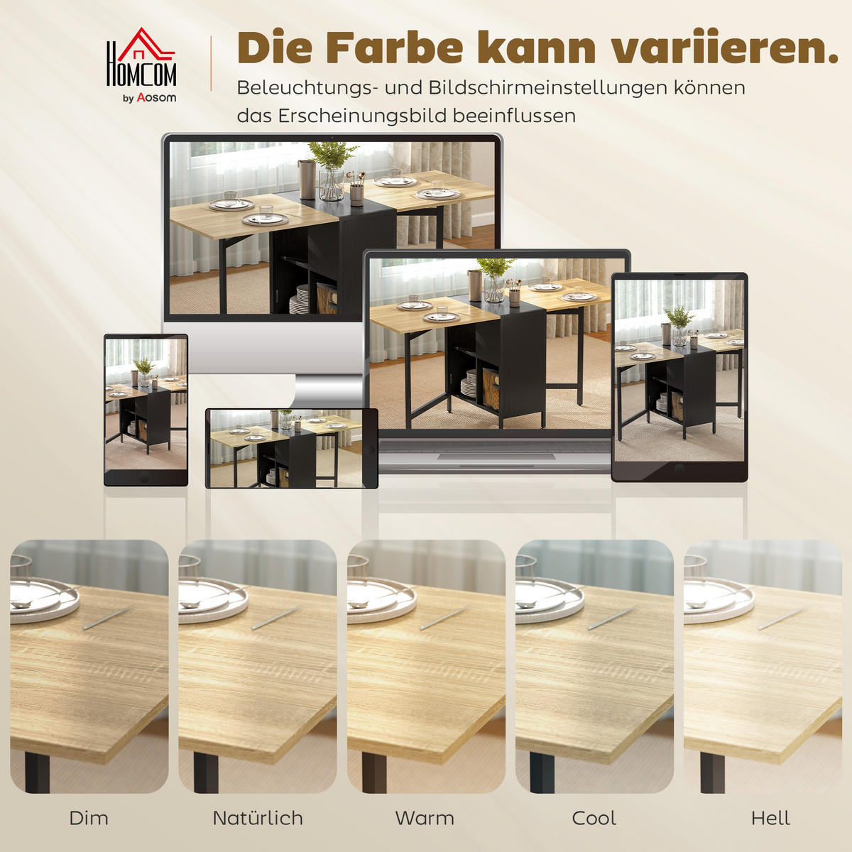 FÄLLBORD Matbord Sidobord Ek Metallram Kök Vardagsrum Brunt+Svart - Brun/Svart, Träbaserade material/Metall (169/60/75cm) - HOMCOM