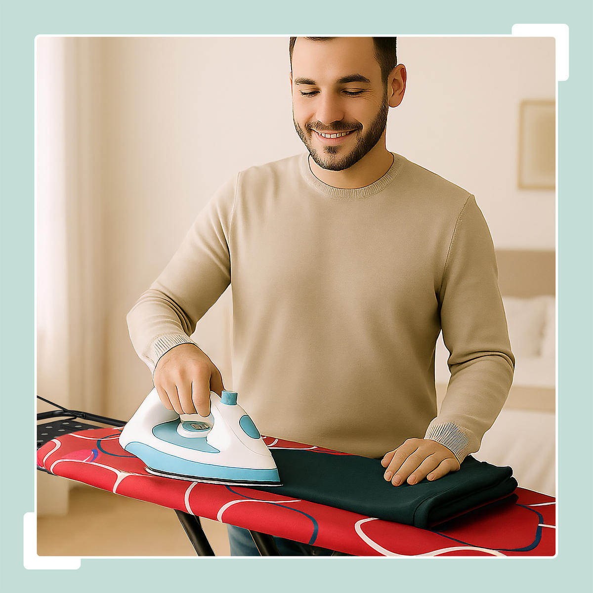 ŽEHLIACA doska - viacfarebná, kov/textil (132.5/33.5cm) - Relaxdays