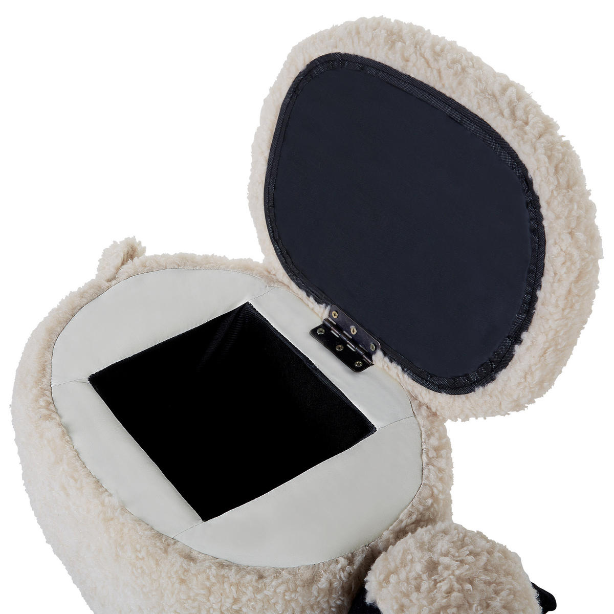 HOCKER Sheep 35/55/40 cm - Beige, Kunststoff/Textil (55/40/35cm) - Beliani