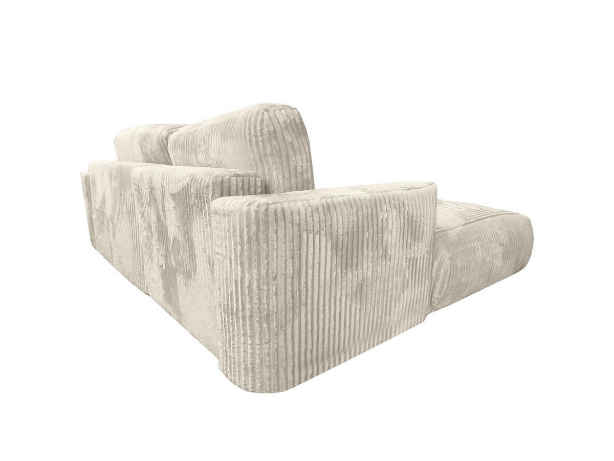 ECKSOFA Luna L links Ecru aus Cord - Ecru, Textil (271/195cm) - KS Home Concept