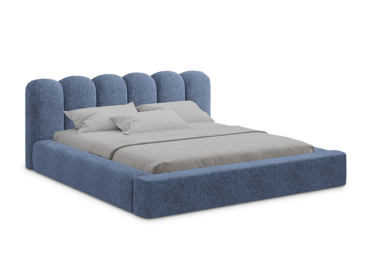 POLSTERBETT mit Bettkasten und Lattenrost 220x238 Blau - Blau/Schwarz, Kunststoff/Textil (180/200cm) - Makamii