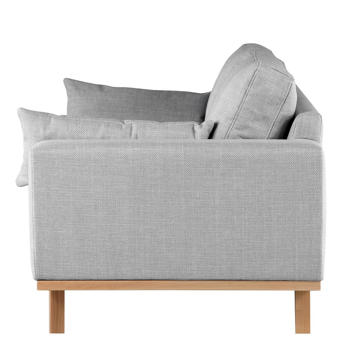 3-SITZER SOFA - Buchefarben/Hellblau, Buchenholz/Textil (237/81/88cm) - home24