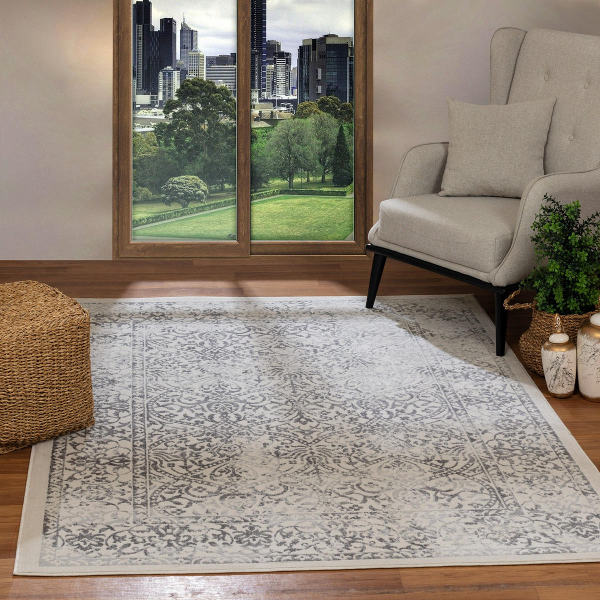 VINTAGE-TEPPICH 160/215 cm Grau - Grau, Naturmaterialien/Textil (160/215cm) - LIVABLISS