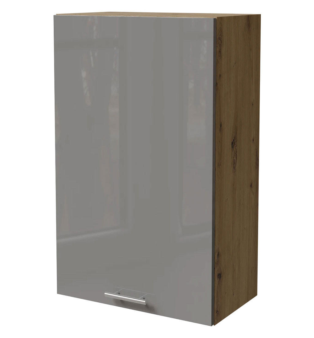 KÜCHENHÄNGESCHRANK Essen W4/60/1 Grau Hochglanz / Eiche Artisan Matt 60 / 32,5 / 96cm - Eiche Artisan/Grau, Holz/Holzwerkstoff (60/96/32.5cm) - Feldmann-Wohnen