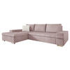 ECKSOFA Bangkok Mini Premium - Hellrosa/Beige, Holz/Textil (274/182cm) - MIRJAN24