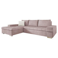ECKSOFA Bangkok Mini Premium - Hellrosa/Beige, Holz/Textil (274/182cm) - MIRJAN24
