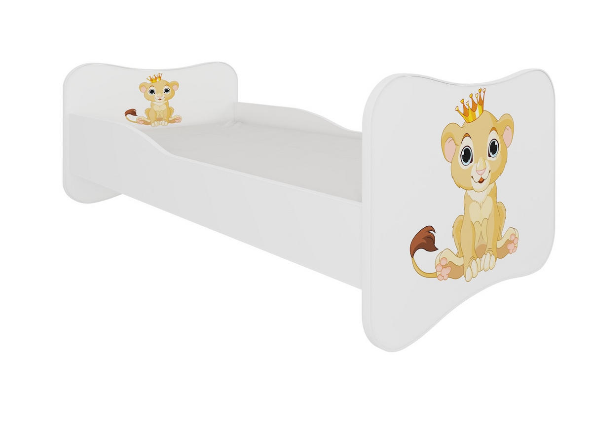 KINDERBETT Gonzalo weiß / beige 88 / 164 / 63cm - Beige/Weiß, Holz/Holzwerkstoff (80/160cm) - Feldmann-Wohnen