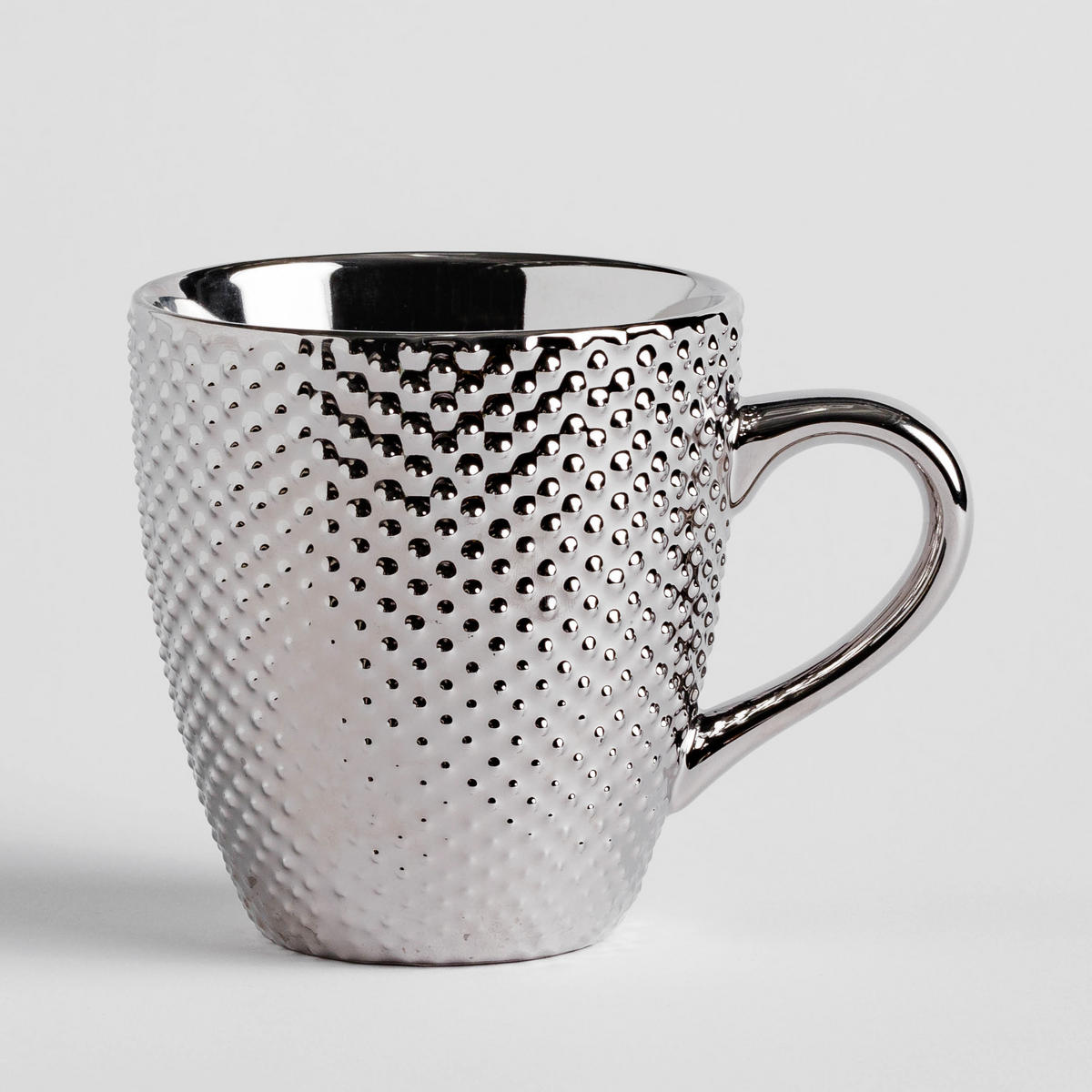 BECHER Textur 550ml, Silber - Silberfarben, Stein (0.55L) - home&you