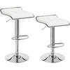 BARHOCKER 2er Set, aus PU-Kunstleder Metall - Weiß, Metall (39/83/39cm) - Woltu