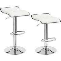 BARHOCKER 2er Set, aus PU-Kunstleder Metall - Weiß, Metall (39/83/39cm) - Woltu