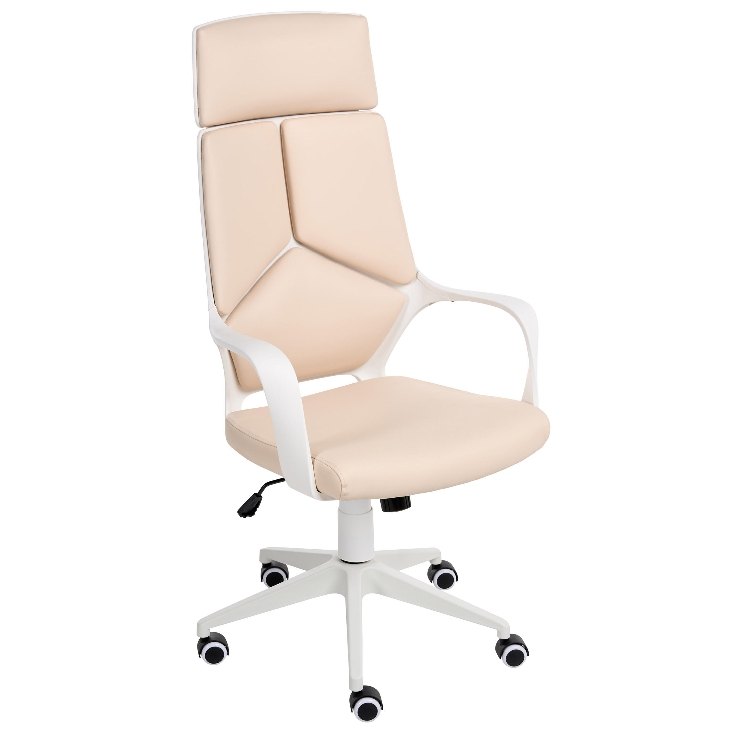 BÜROSTUHL Hellbeige Delight - Beige/Weiß, Kunststoff (64/116/64cm) - Beliani