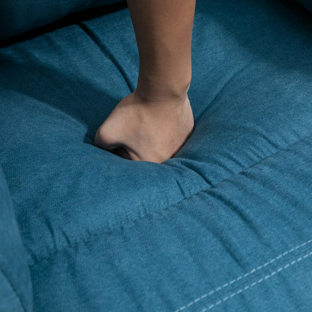 FERNSEHSESSEL mit Aufstehhilfe, Blau - Blau/Schwarz, Textil/Metall (89/102/83cm) - HOMCOM
