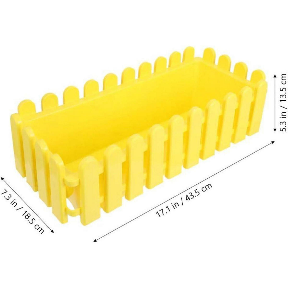 RECHTECKIGER Blumentopf Gelb 43.5 x 18.5 cm - Gelb, Kunststoff (18.5/13.5/13.5cm)