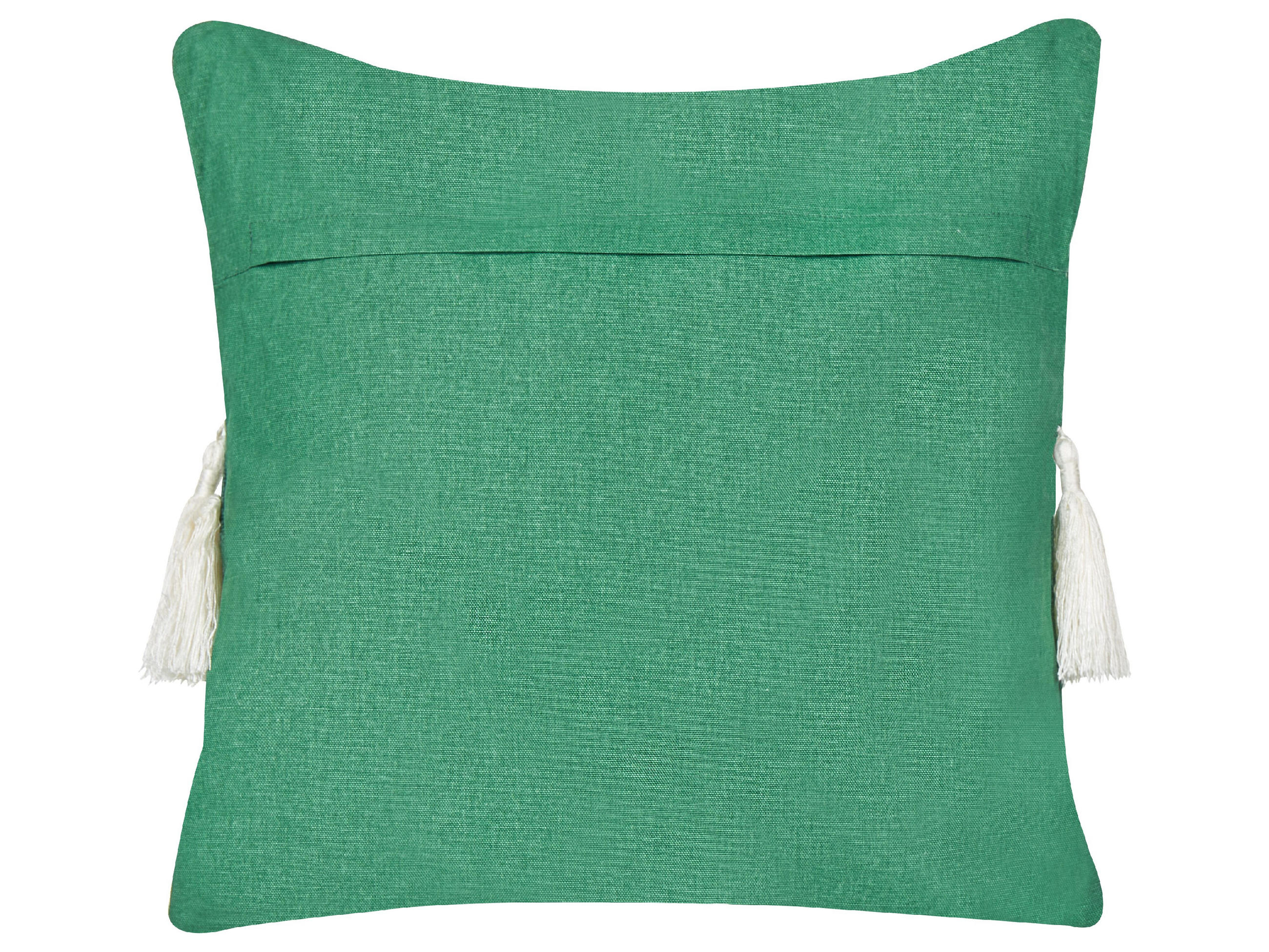 DEKOKISSEN Grün 45/45 cm Elettaria - Weiß/Grün, Textil (45/45/7cm) - Beliani