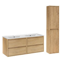 KOUPELNOVÝ NÁBYTEK 121cm Edmé 2er-Set Dřevo - hnědá, kompozitní dřevo (121/52/46cm) - Petits-meubles