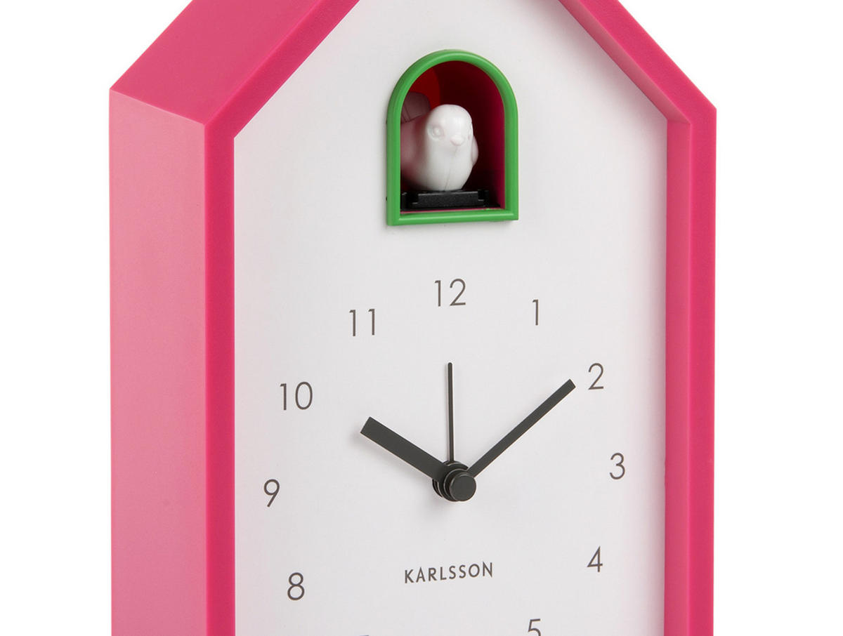 WECKER Modern Cuckoo 12/12/20 cm - Pink, Kunststoff (12/20/12cm) - Karlsson