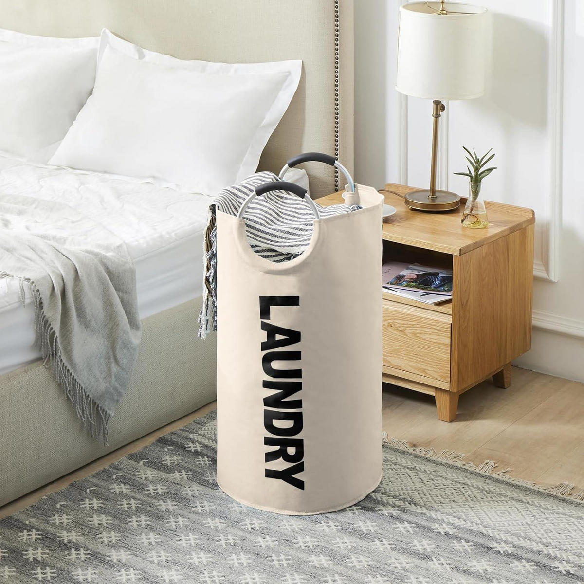 WÄSCHEKORB faltbar 115L Beige - Beige, Textil (43/79/43cm)