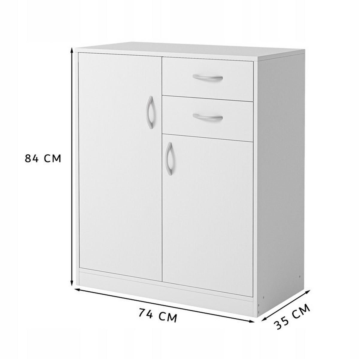 KOMMODE, weiß 74/84/35 cm - Weiß, Holzwerkstoff (93/16/41cm)