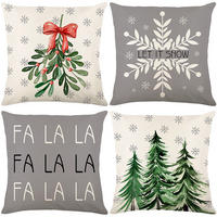 KISSENBEZUG – Weihnachtskissenbezug (Kissenfüllung nicht enthalten) – 45 x 45 cm – Multicolor(vier Stück) - Multicolor, Textil (45/45cm)