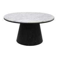 COUCHTISCH - 80 cm x 80 cm - marmor - schwarz, weiß Sadura - Schwarz/Weiß, Stein (80/80/42cm) - Vente-Unique