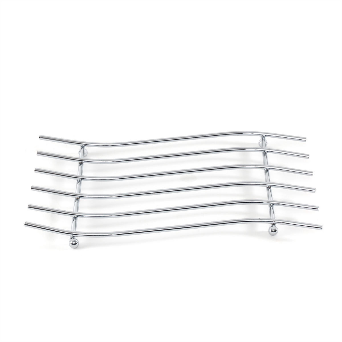 TOPF-UNTERSETZER STRIPE Metall, wellenförmige Streben silber - Silberfarben, Metall (32/20cm) - DESIGN DELIGHTS