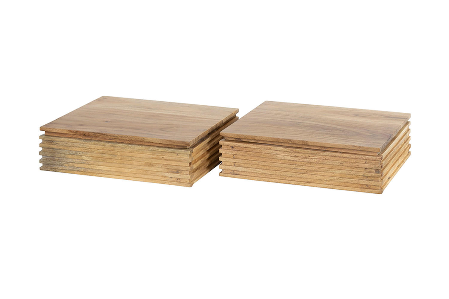 NACHTTISCH FIRU 2ER SET Holz Akazie - Braun, Holz (30/80/25cm) - KAWOLA
