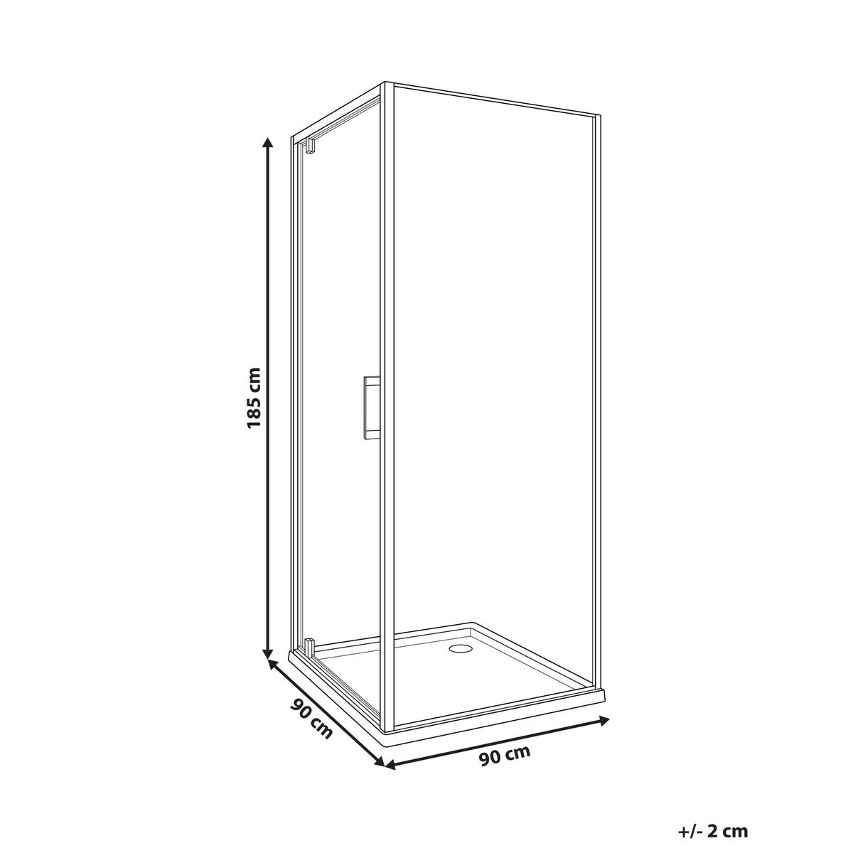 DUSCHKABINE 90/90/185 cm Gold Darli - Transparent, Glas (90/90/185cm) - Beliani
