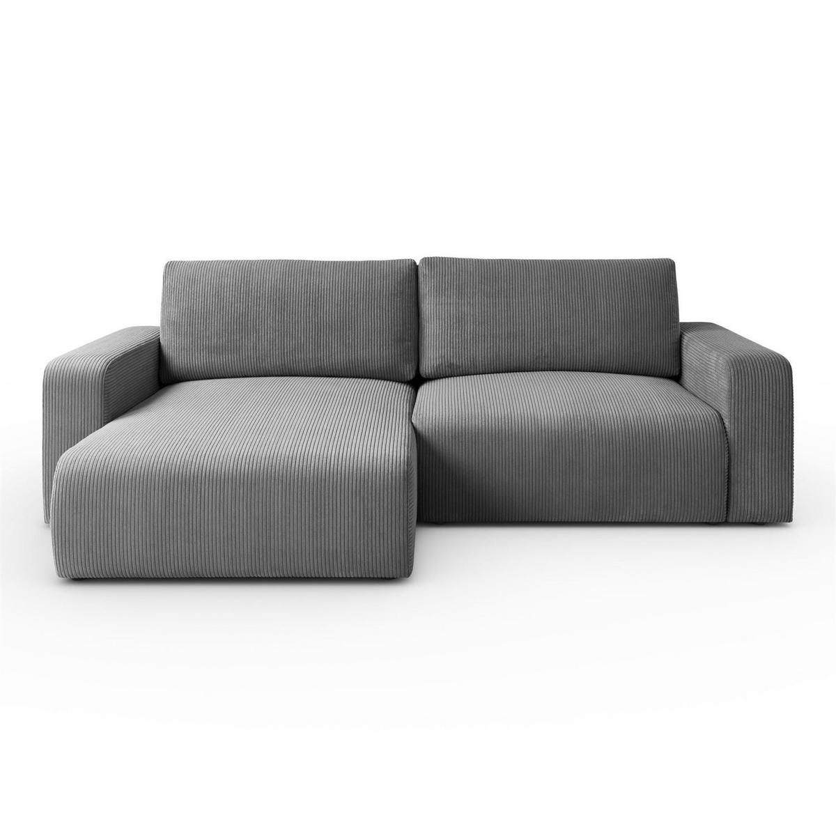 ECKSOFA OPERA L-Form mit Schlaffunktion und Bettkasten, Poso 60 - Grau, Textil (247/143cm) - Lookway