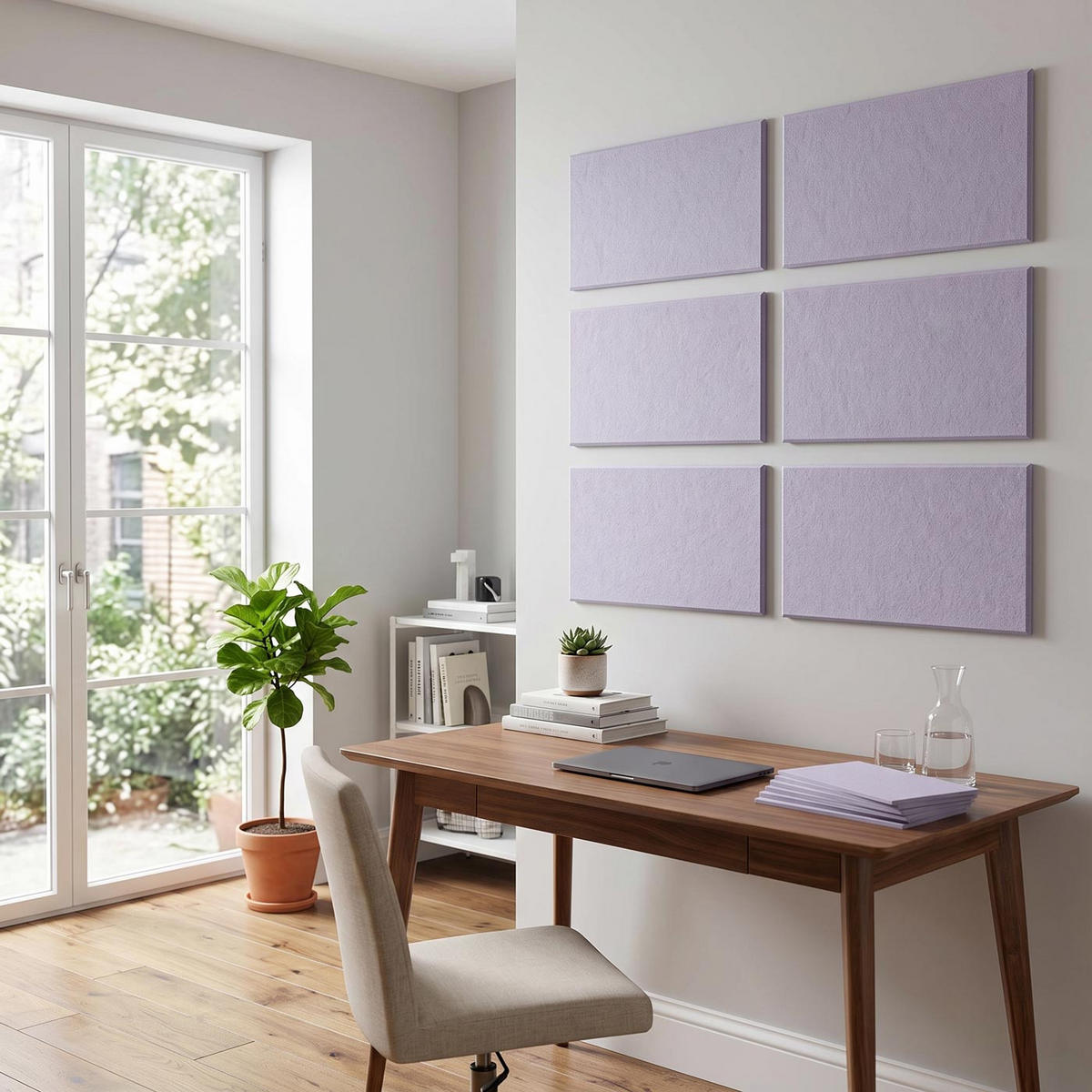 AKUSTIKWANDPANEEL Lila Komplett-Set - Lila, Textil (30/60/1cm) - MCW