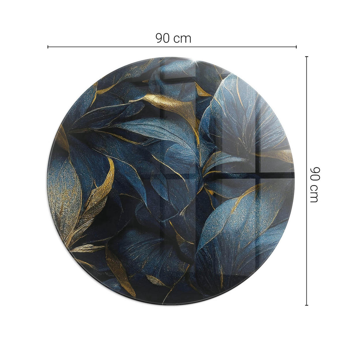 GLASPLATTE für Kamin Ø 90 cm - Dunkelblau, Glas (90/90/0.4cm) - TULUP