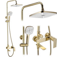 DUSCHGARNITUR Rea Storm Gold - Goldfarben, Metall (30/136/45cm) - REA