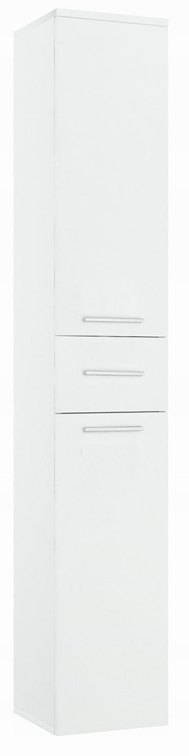 BADSCHRANK 2D1SZ1K Weiß 30/28/172 cm - Weiß, Holzwerkstoff (30/172/28cm) - Matkam Möbel