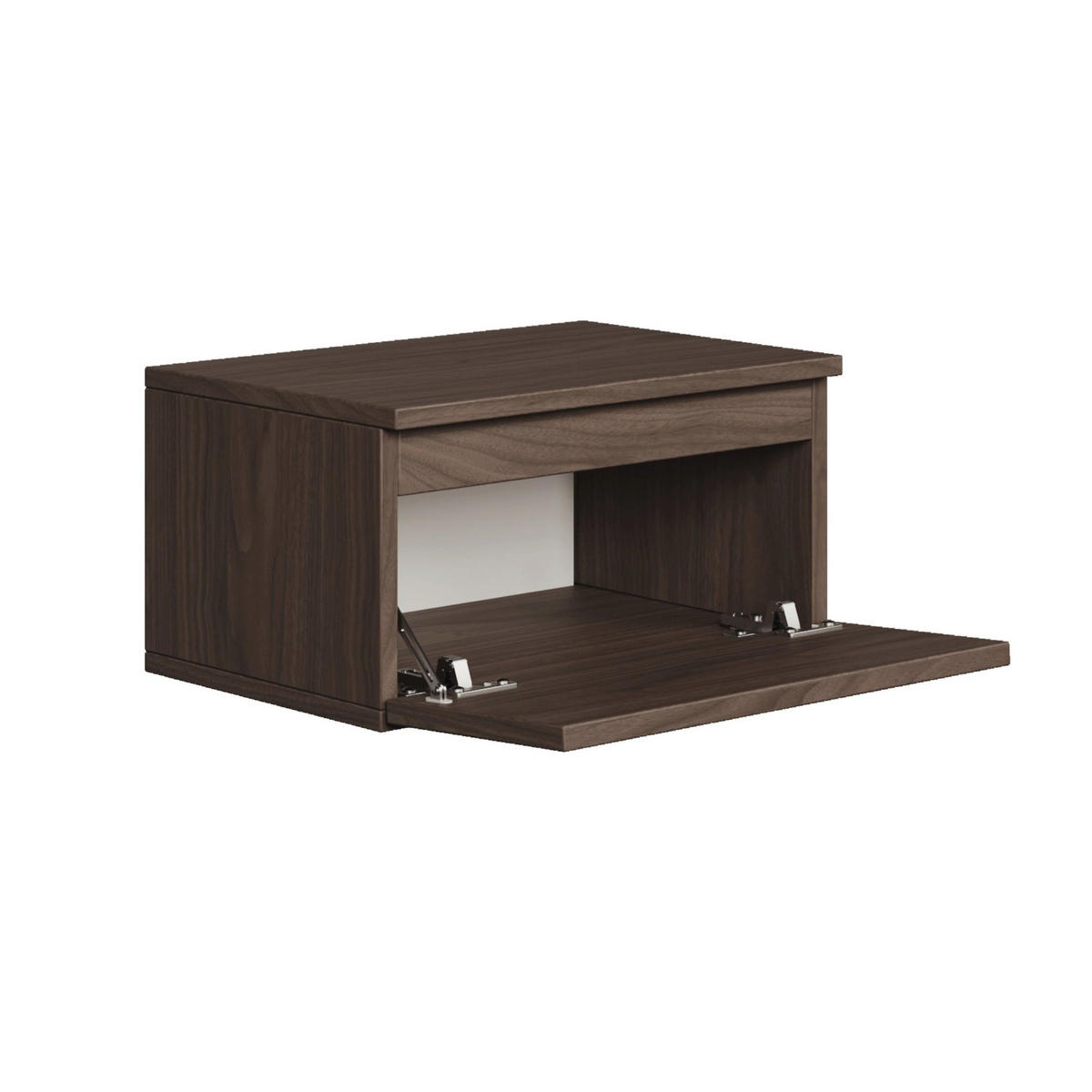 WANDNACHTTISCH Bemmi Nussbaum Wisconsin 49 cm - Dunkelbraun, Holzwerkstoff (48.4/25.4/31.8cm) - Selsey