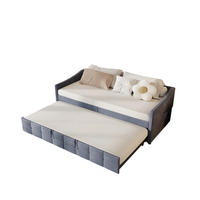 SCHLAFSOFA 90/200 cm grau mit Liegefunktion - Grau, Holz