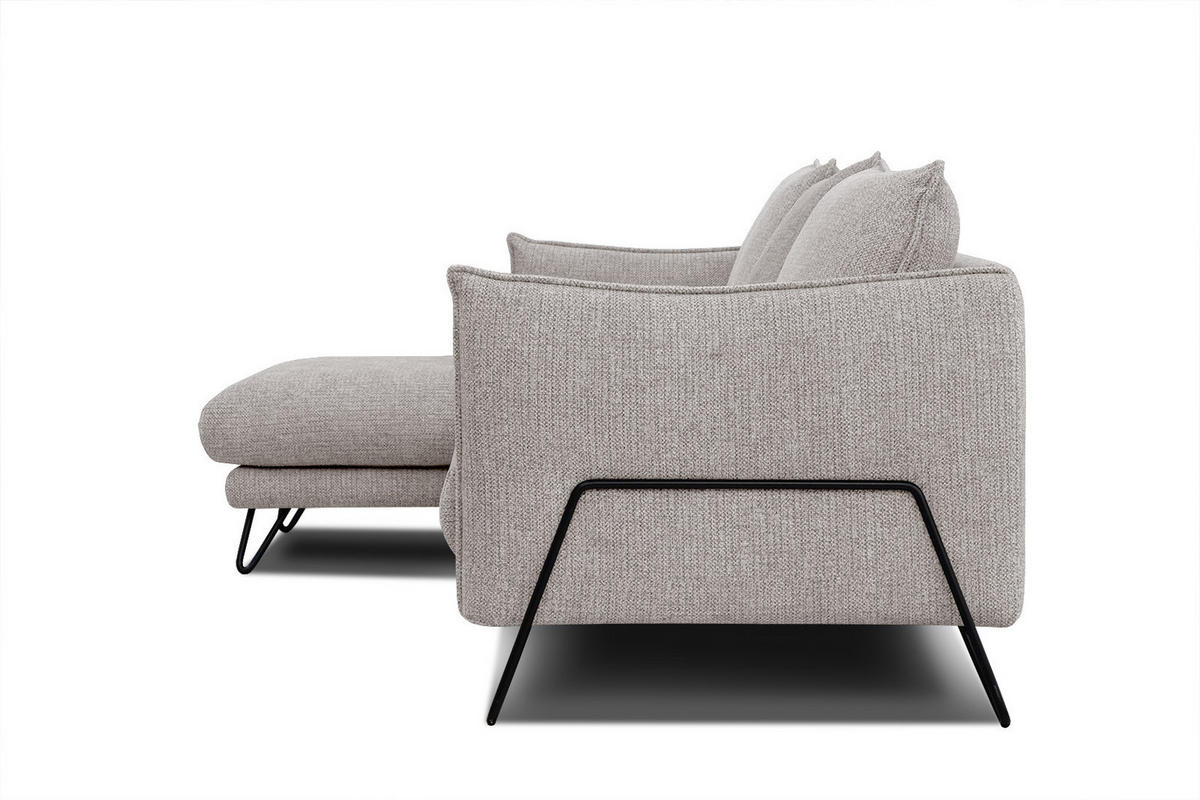 ECKSOFA HOSTEN 4-Sitzer, beige - Beige/Schwarz, Holzwerkstoff/Textil (158/269cm) - Courtois Laville