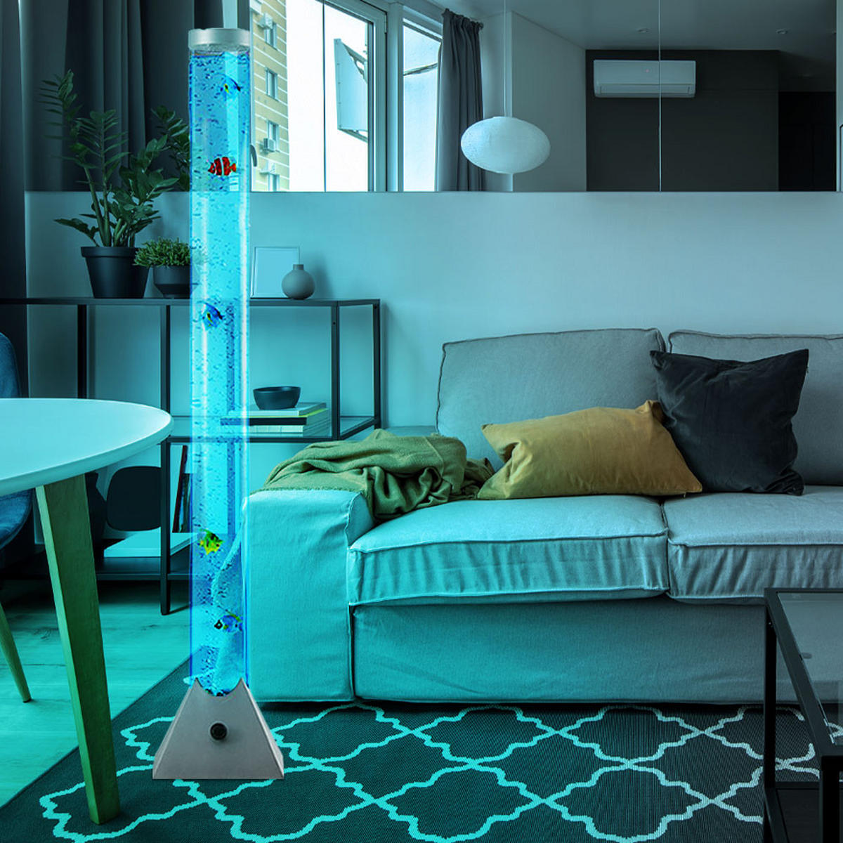 LED STEHLEUCHTE Motion Bunt Kunststoff Acryl - Multicolor, Kunststoff (21.5/21.5/130cm)